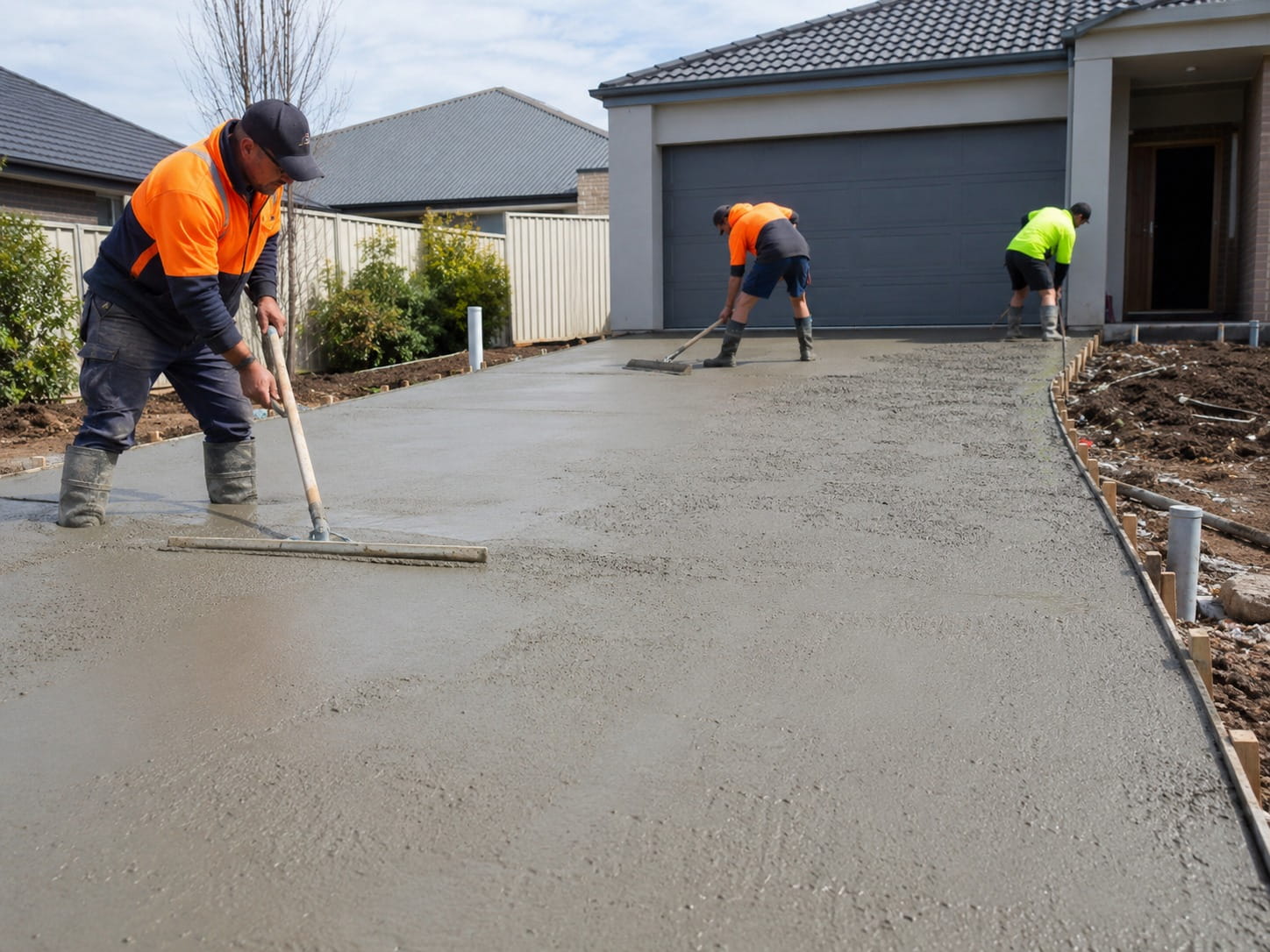 Durable concrete driveway built for a Perth property