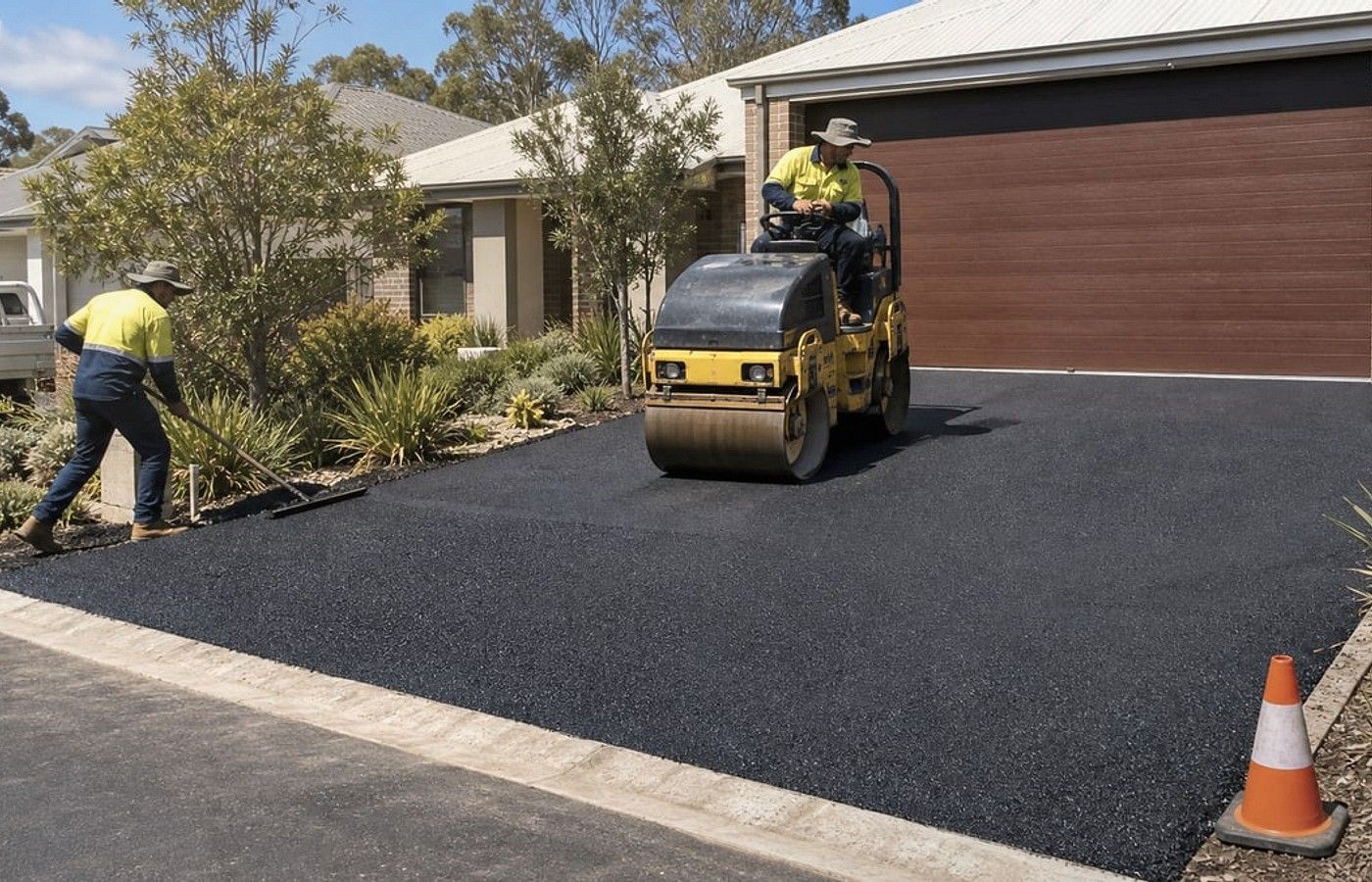 Asphalt Resurfacing benefits shown on a Perth outdoor works project