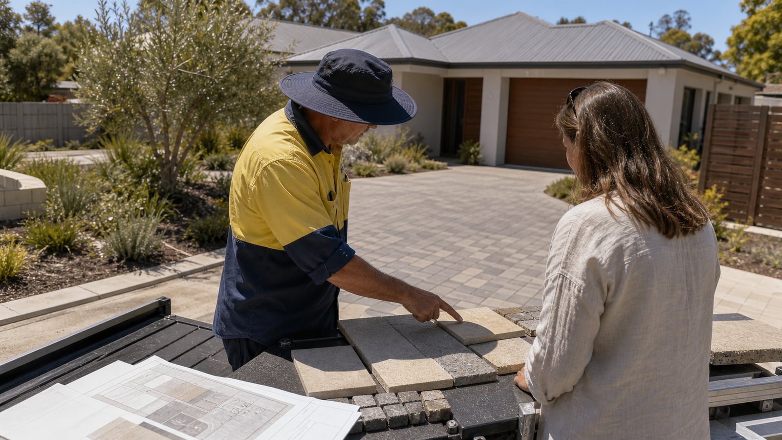 Springvale Paving worksite detail in a Western Australian setting
